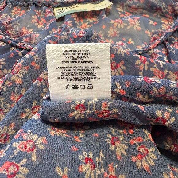 Inked & Faded Womens Ditsy Floral Sheer Spaghetti Straps Top Sz Medium Festival - Picture 4 of 7